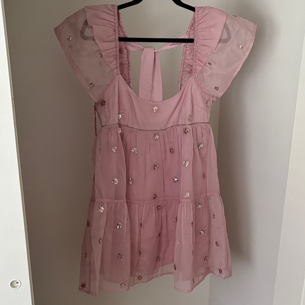 Free People Dress with Embroidered Floral Details